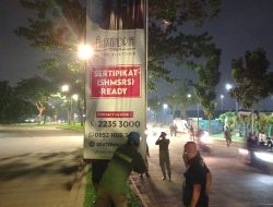 Ratusan Reklame Tak Bercode Ditertibkan Satpol PP Tangsel