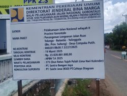 Diduga Penanganan Proyek Jalan Tolango-Bulontio-Tolinggula Tak Sesuai Kontrak, Periksa Penyelenggara dan Kontraktor !